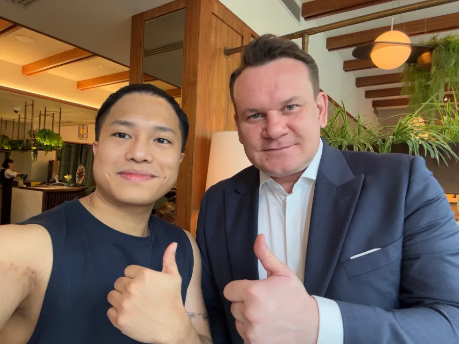 Cleven Chang with Dominik Tarczyński, Member of the European Parliament